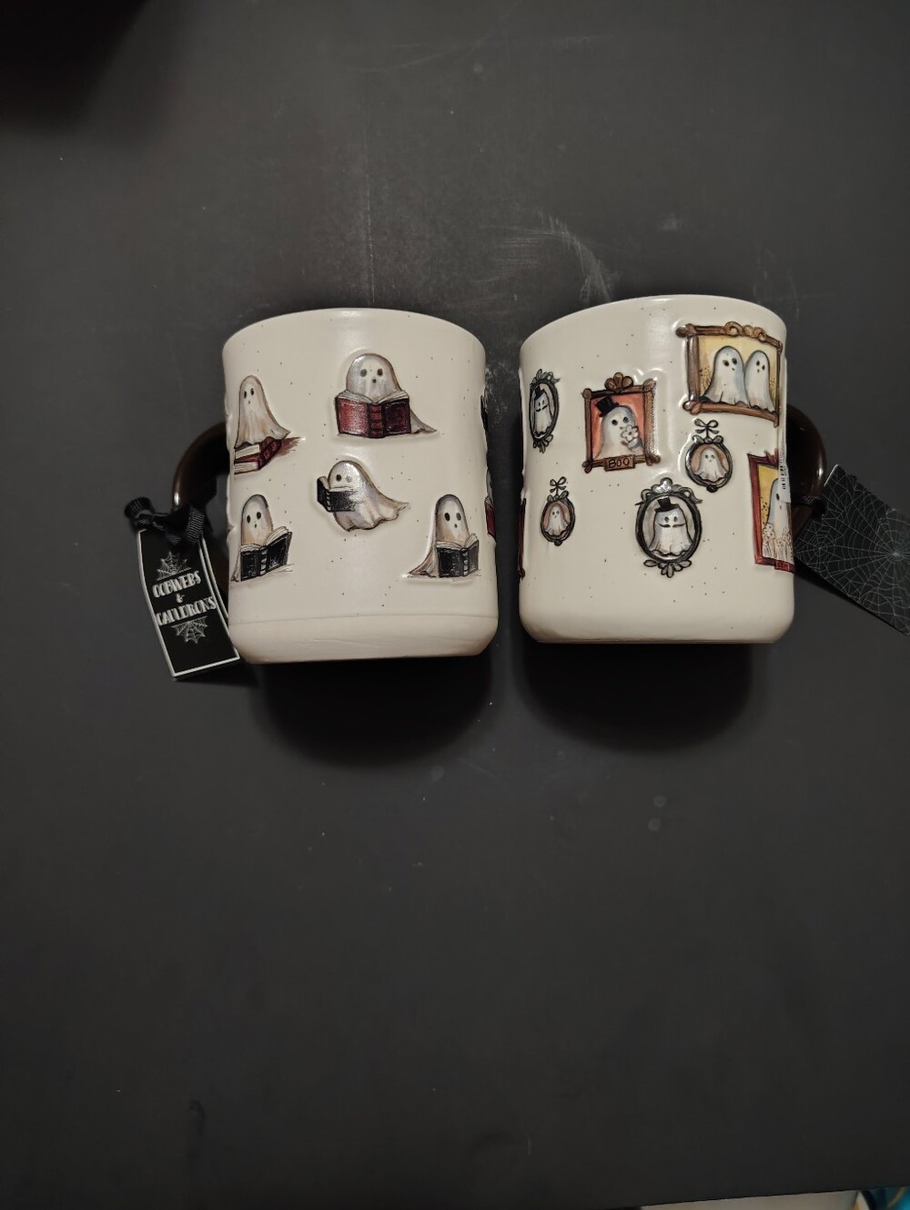 cobwebs and cauldrons mug VIRAL HALLOWEEN GHOSTS READING BOOKS COFFEE MUG SET